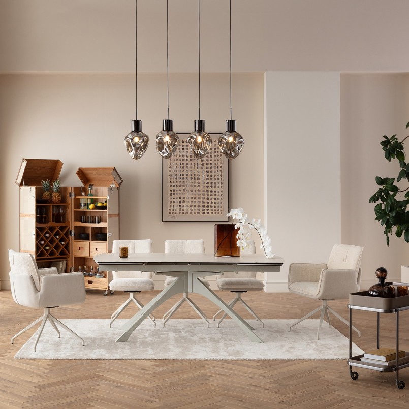 Desserte en acier et simili cuir - Tango - Kare Design
