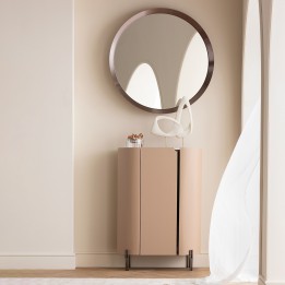 Round wall mirror with bevelled edges - Arezzo Coffee - Kare Design