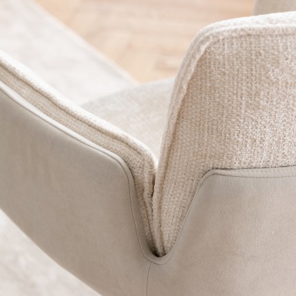 Draaistoel met armleuningen Hilla creme Kare Design