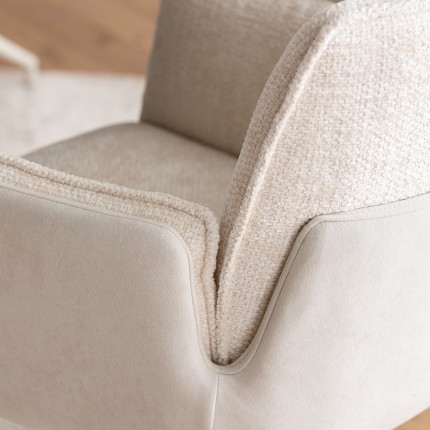 Chaise avec accoudoirs pivotante Hilla crème Kare Design