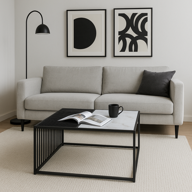 Moderne zwart-witte salontafel - Twice - Kare Design