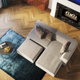 Canapé d'angle droite contemporain gris - Infinity Boston - Kare Design