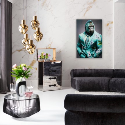 Wandfoto gorilla blauw pak 60x90cm Kare Design