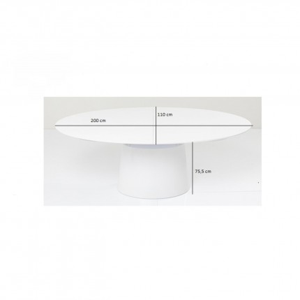 Uitschuifbare eettafel Benvenuto ovaal wit glossy Kare Design