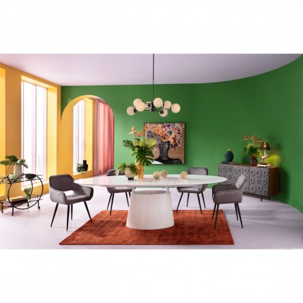 Uitschuifbare eettafel Benvenuto ovaal wit glossy Kare Design