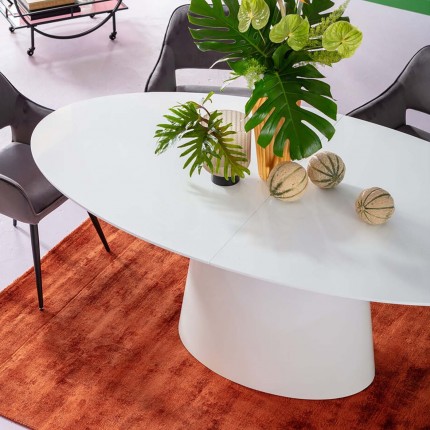 Uitschuifbare eettafel Benvenuto ovaal wit glossy Kare Design