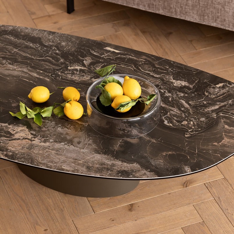 Table basse en grès et acier - Paso - Kare Design