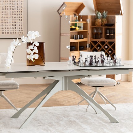 Uitschuifbare eettafel Lana 260x90cm beige Kare Design