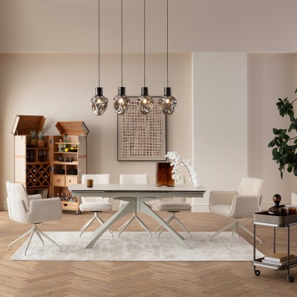 Uitschuifbare eettafel Lana 260x90cm beige Kare Design