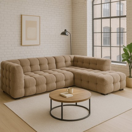 Hoekbank Salamanca XL bruin rechts Kare Design