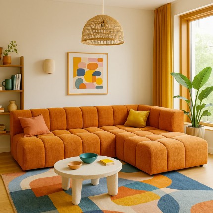 Hoekbank Belami oranje rechts Kare Design