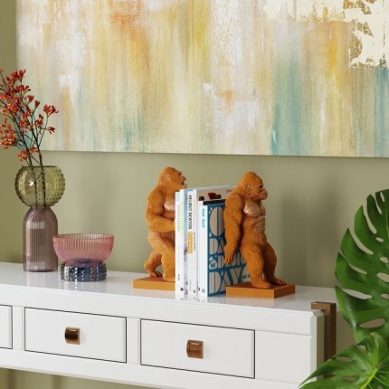 Serre-livres gorilles oranges set de 2 Kare Design