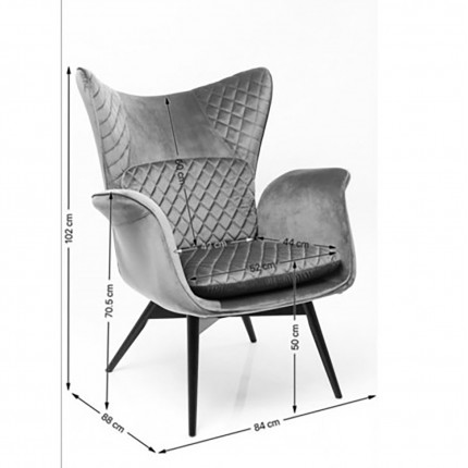 Fauteuil Tudor fluweel oker Kare Design