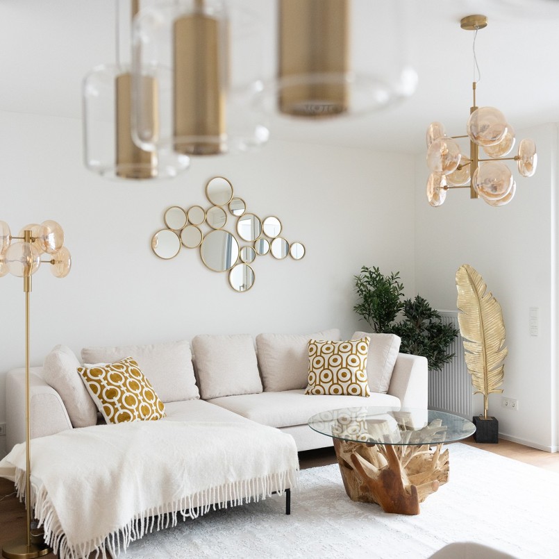 Geel en wit kussen - Catena - Kare Design