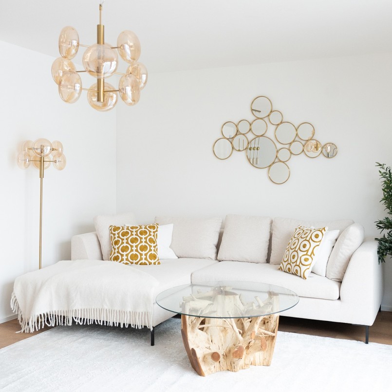 Geel en wit kussen - Catena - Kare Design