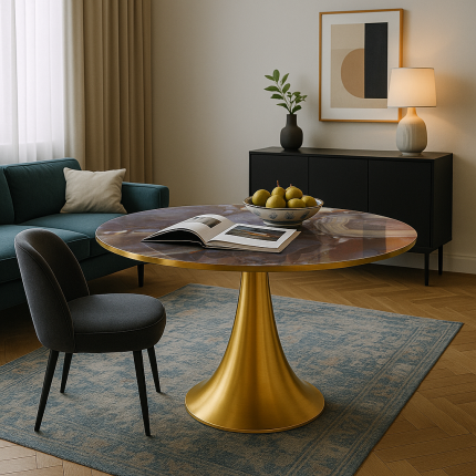 Eettafel Grande Possibilita Ø120cm agaateffect Kare Design