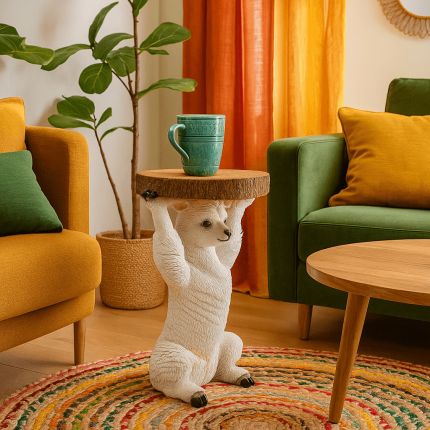 Side Table Animal white alpaca Kare Design