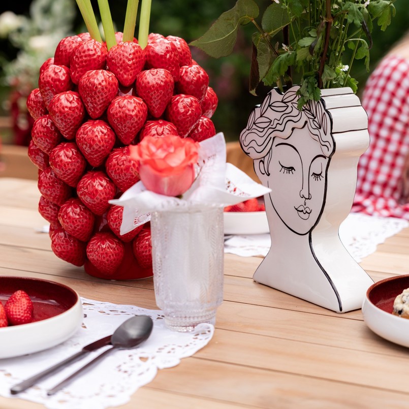 Zwart-witte vrouwenbuste vaas - Favola - Kare Design