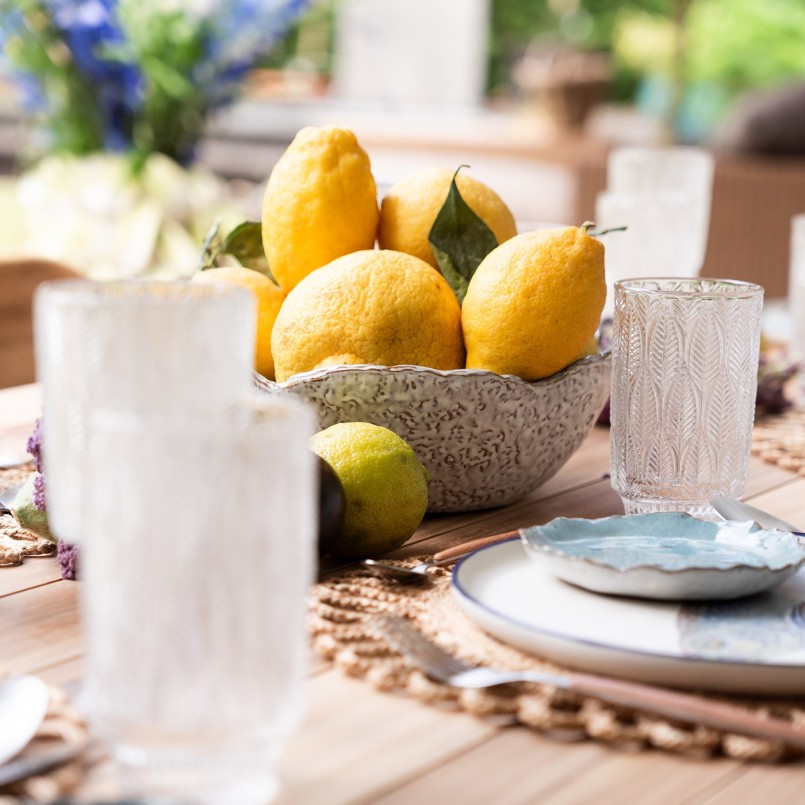 Assiettes en grès bleu - Mina - Kare Design