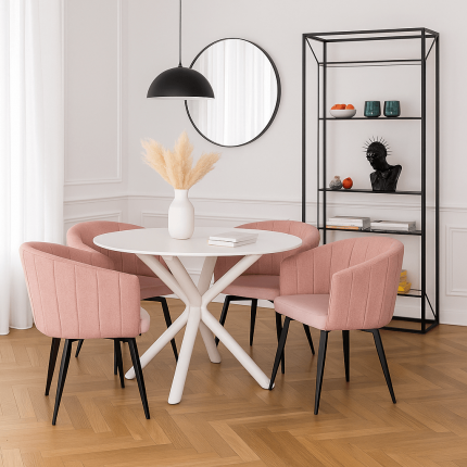 Chaise avec accoudoirs pivotante Merida rose Kare Design