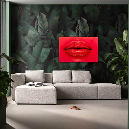 Glass Picture red lips 120x80cm Kare Design