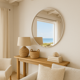 Wall Mirror Curve round Ø100cm beige Kare Design