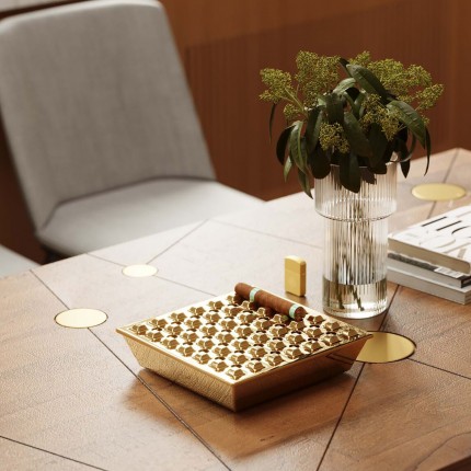 Ashtray Soho Square Brass 25x25cm Kare Design