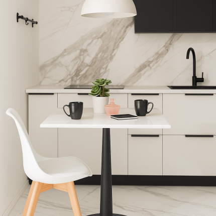 Table Bistrot Capri 70x70cm white marble Kare Design