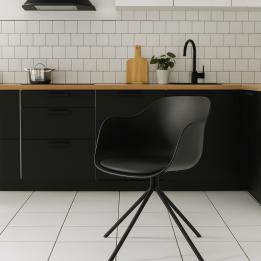 Swivel chair with black design armrests - Bel Air - Kare Design