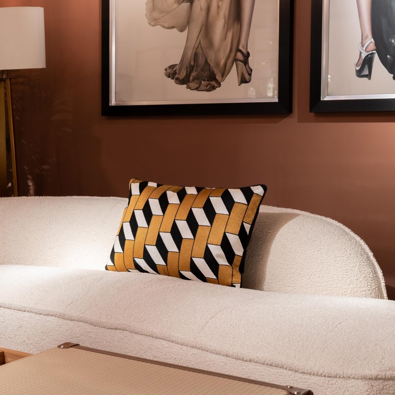 Coussin doré, noir et blanc - Scale - Kare Design