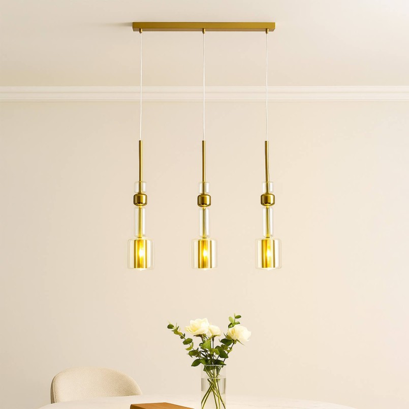 Suspension en verre et acier doré - Candy Bar - Kare Design