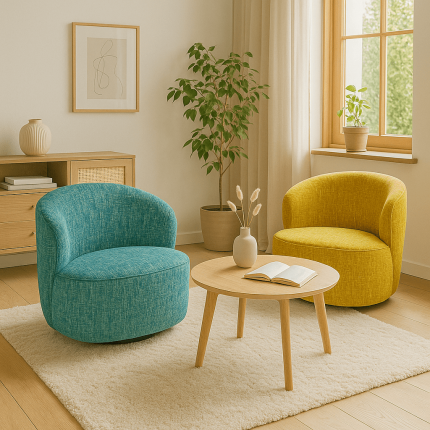 Draaifauteuil Ellie lichtblauw Kare Design