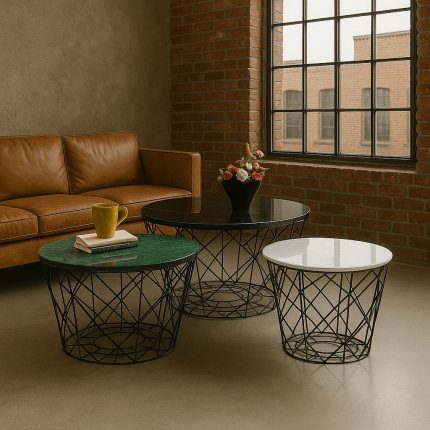 Tables basses East rond set de 3 Kare Design