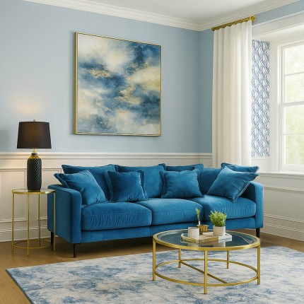 Sofa Lullaby XL fluweel blauw Kare Design