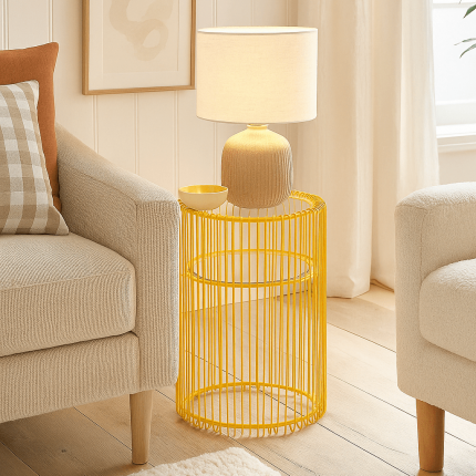 Bijzettafel Wire messing 70cm Kare Design