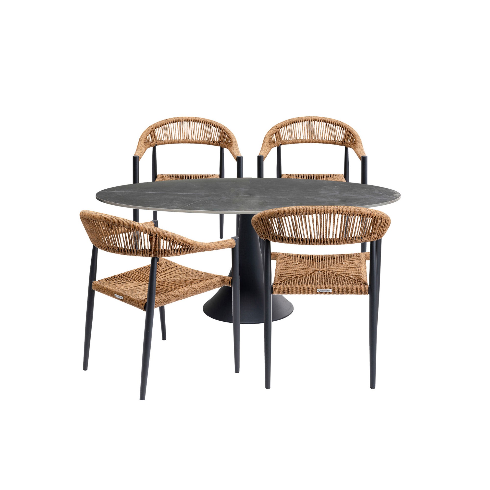 Ensemble de jardin Grande Possibilita table 180cm et 4 chaises nature Kare Design