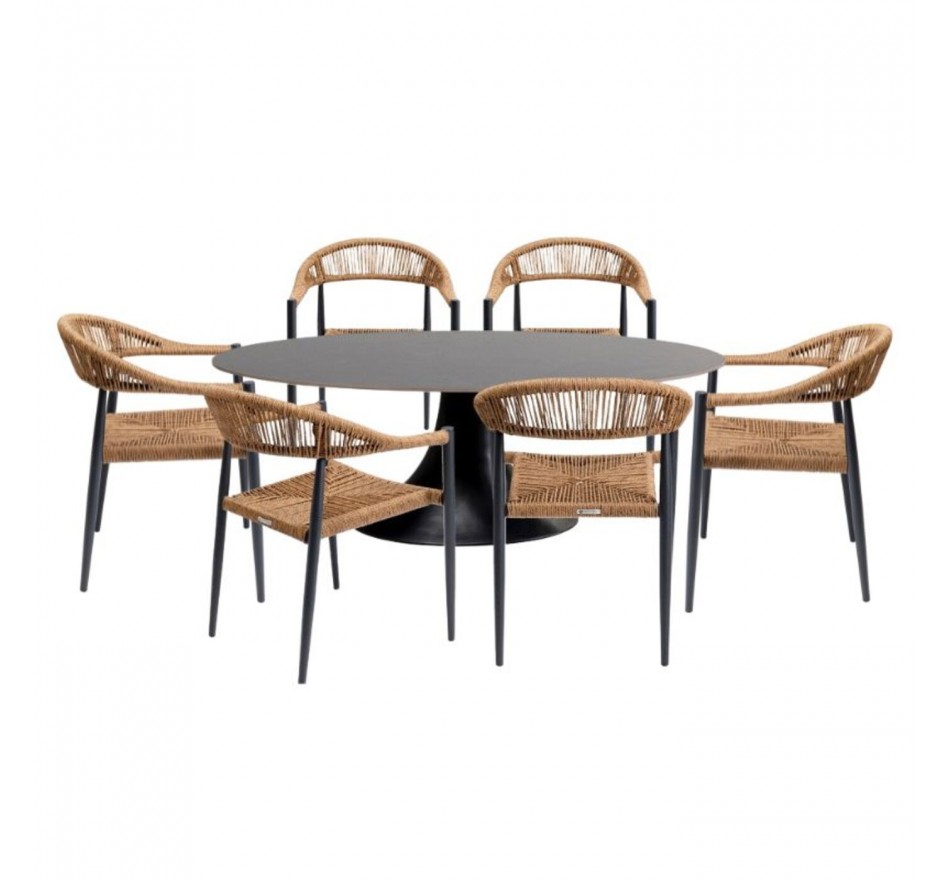 Outdoor set Grande Possibilita table 220cm and 6 chairs nature Kare Design