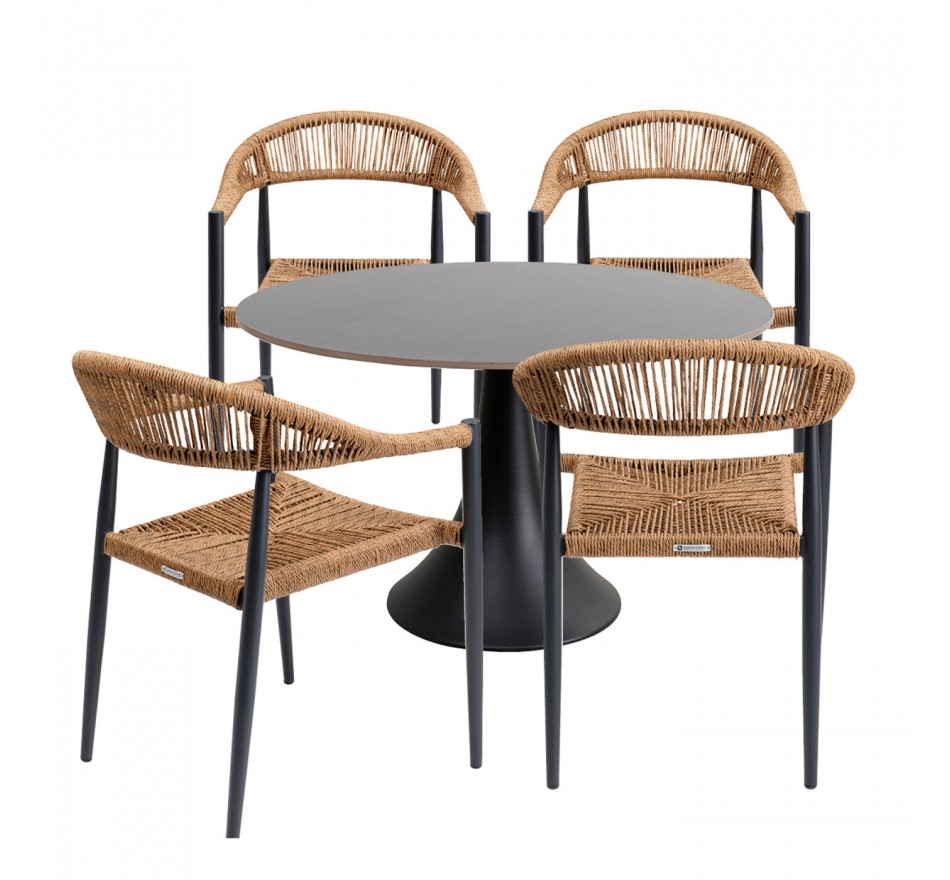 Outdoor set Grande Possibilita table 120cm and 4 chairs nature Kare Design