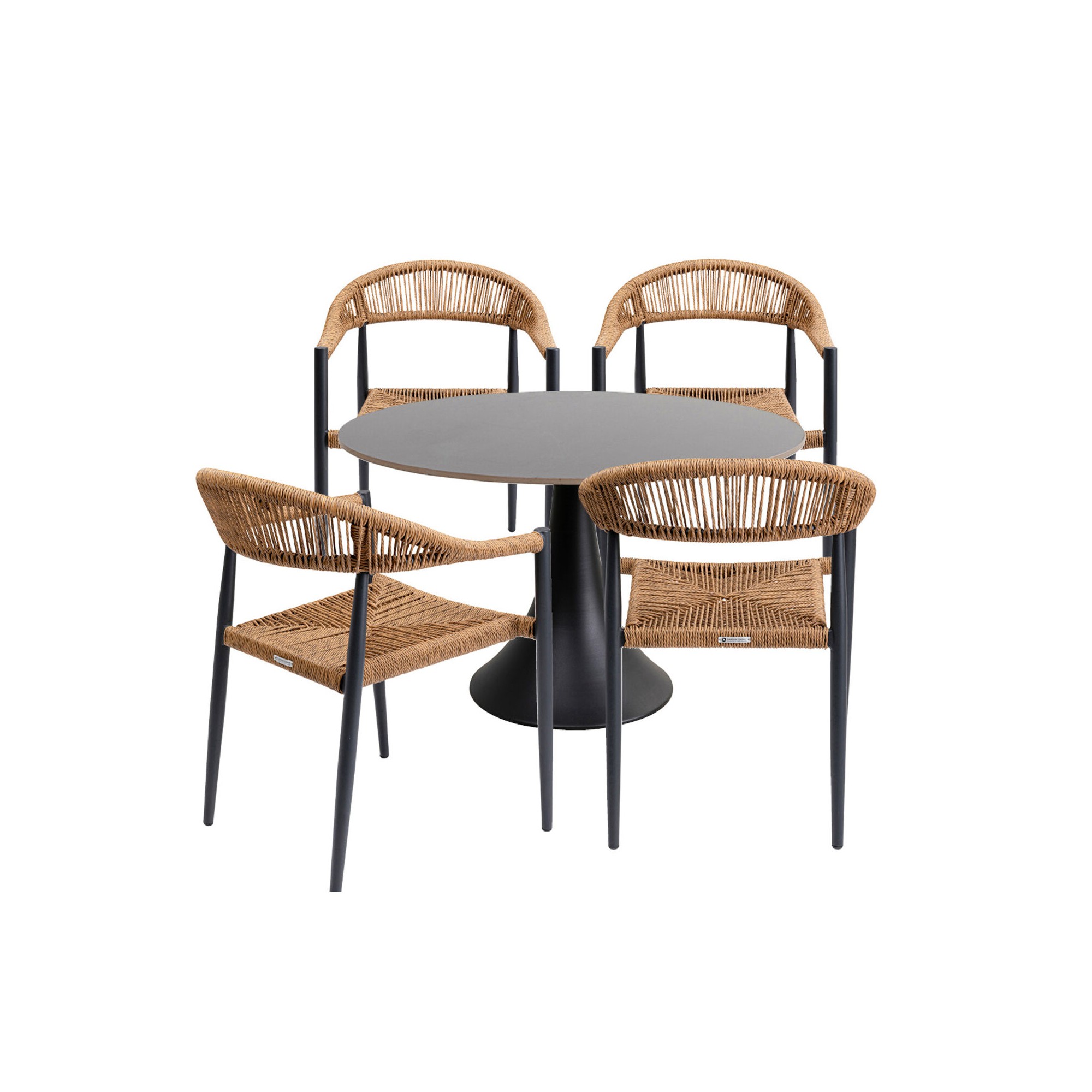 Outdoor set Grande Possibilita table 120cm and 4 chairs nature Kare Design