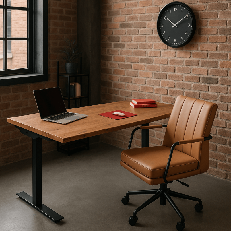 Brown Steel and textile office chair - Charles - Kare Design