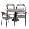 Outdoor set Grande Possibilita table 120cm and 4 chairs grey Kare Design