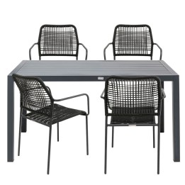 Table à manger et chaises noires de jardin - Madagascar - Kare Design
