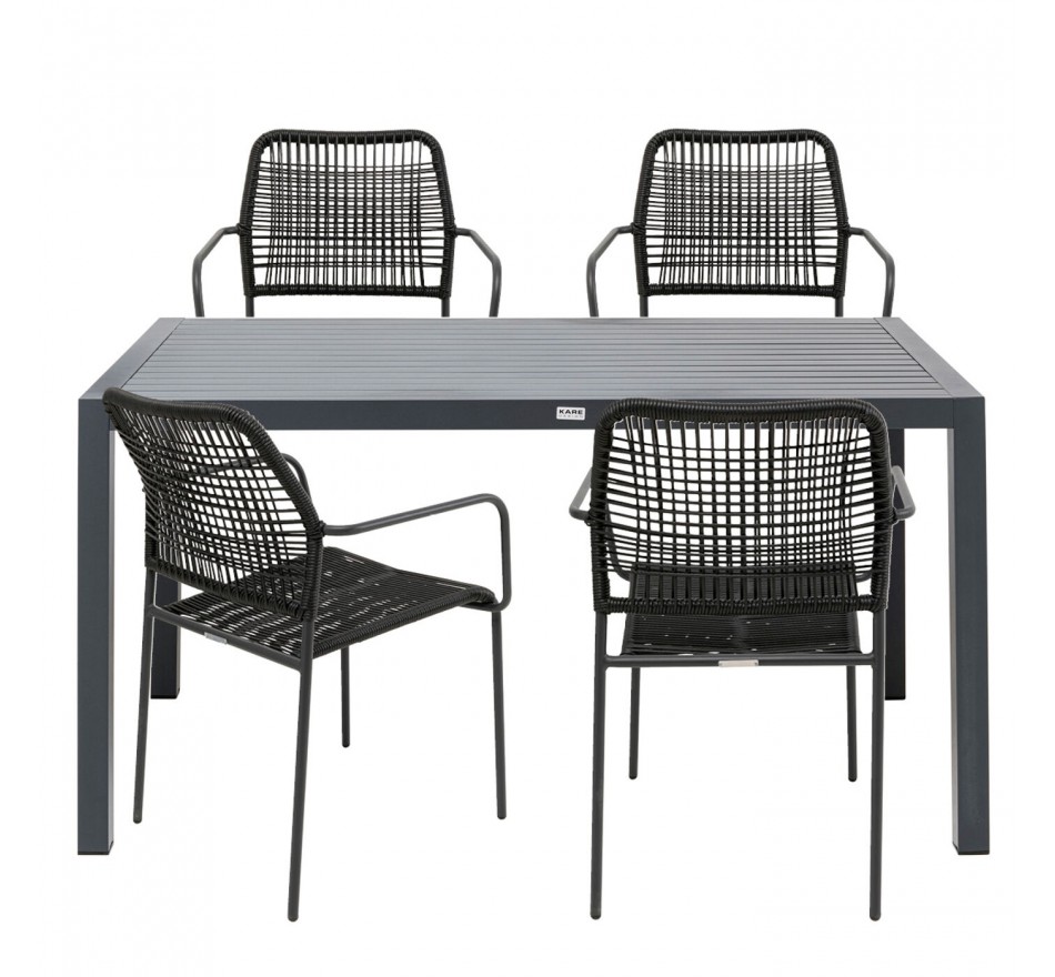 Ensemble de jardin Madagascar anthracite Kare Design