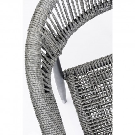 Ensemble de jardin Grande Possibilita table 120cm et 4 chaises grises Kare Design