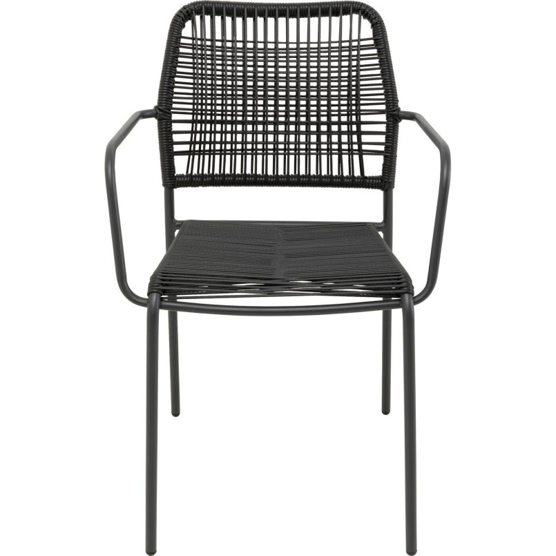 Table à manger et chaises noires de jardin - Madagascar - Kare Design