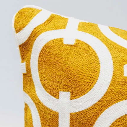 Kussen Catena Chain geel en wit Kare Design
