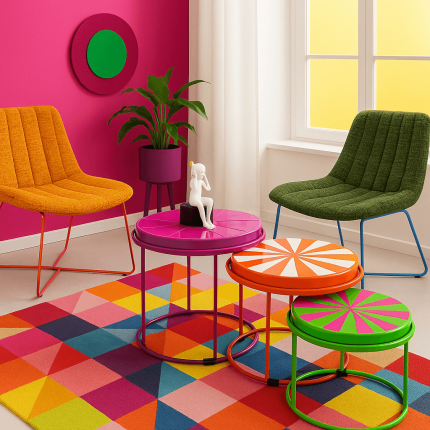 Fauteuil Ally orange et rouge Kare Design