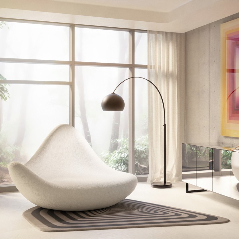 Staande lamp in mat zwart staal - Lounge - Kare Design