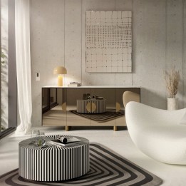 Table basse ronde noire et blanche - Electra - Kare Design