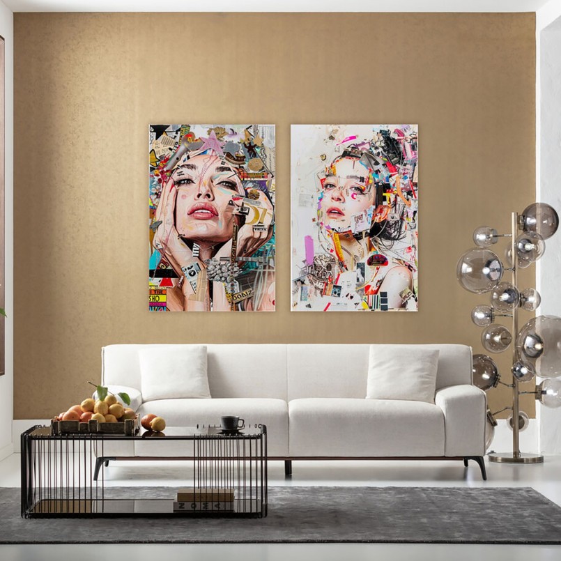 Tableau en verre femme artistique de profil - Kare Design